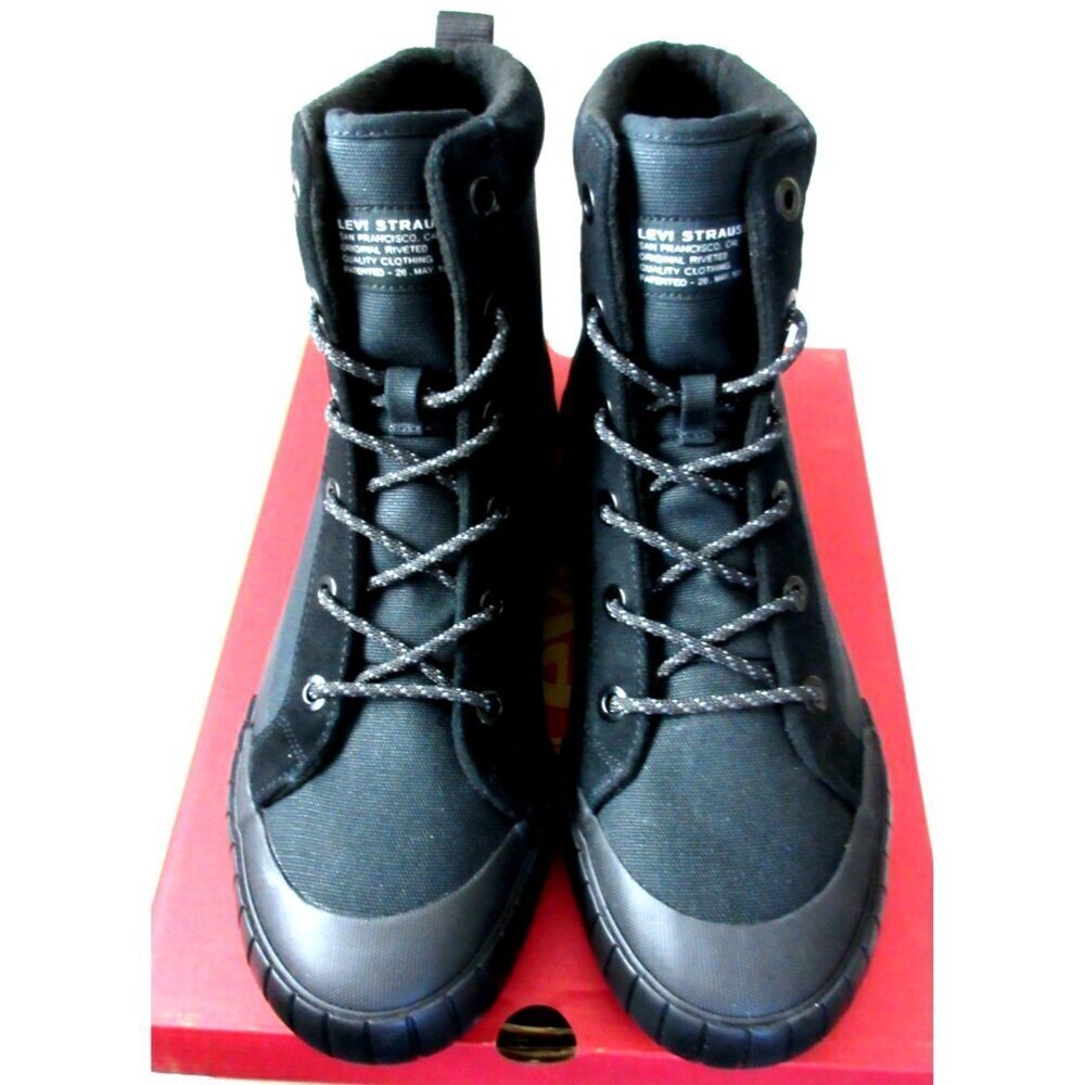 Levi's Strauss Men's La Paz 2.0 Lace Up Canvas Casual Boots All Black NIB